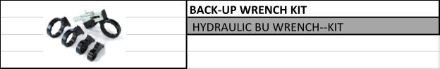 BACK-UP WRENCH KIT  HYDRAULIC BU WRENCH--KIT